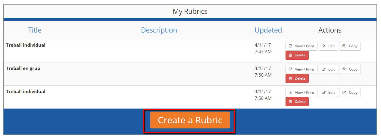 quick rubrick
