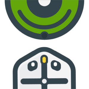 Logo iRobot Coding donde aparece un icono del robot de suelo.