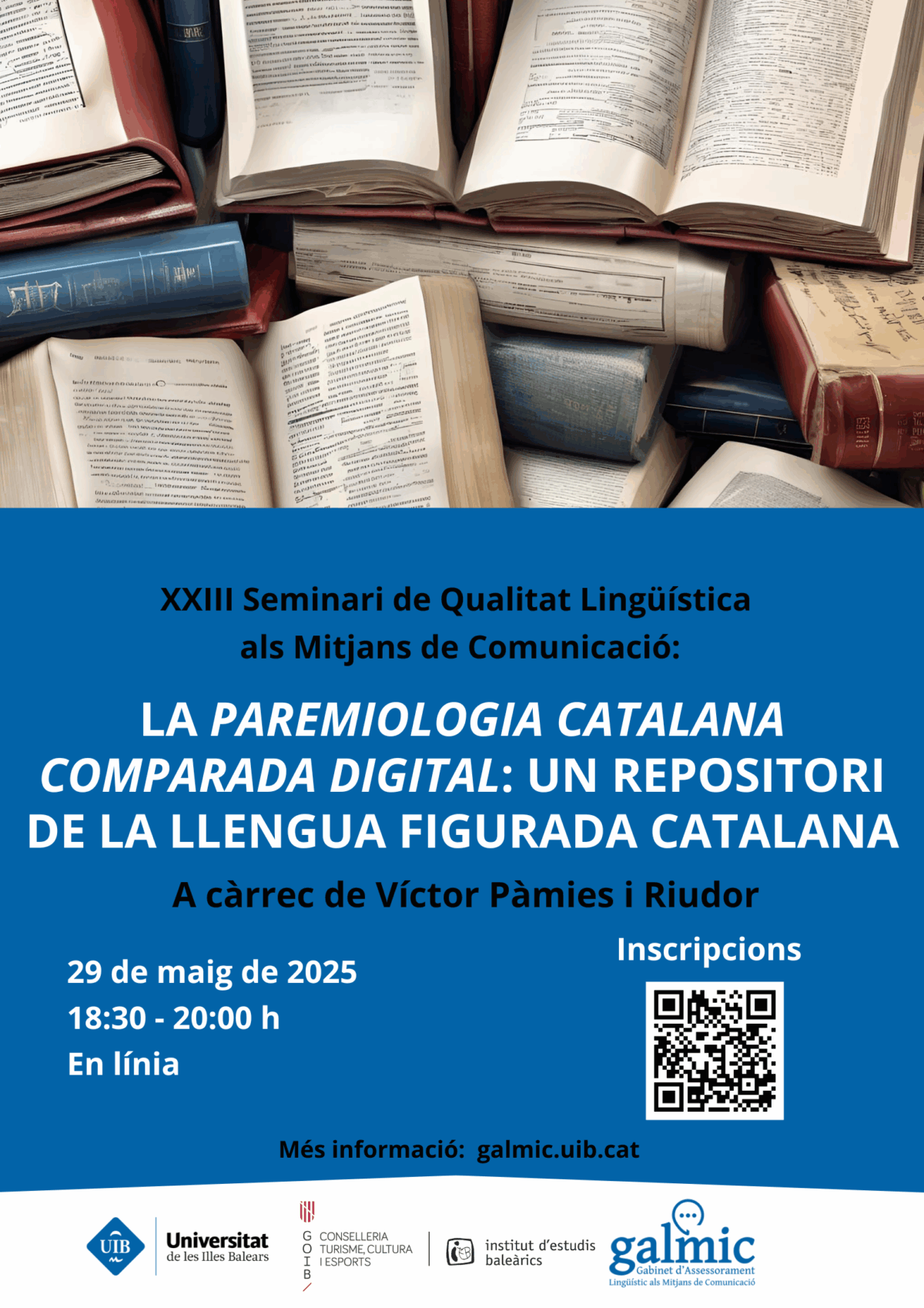 XXIII Seminari de Qualitat Lingüística als Mitjans de Comunicació: «La Paremiologia catalana comparada digital: un repositori de la llengua figurada catalana»